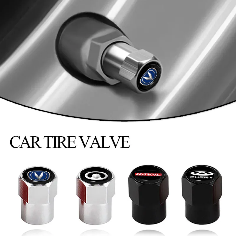 Автомобильный шестигранный клапан черный серебристый алюминиевый сплав 4 шт. для