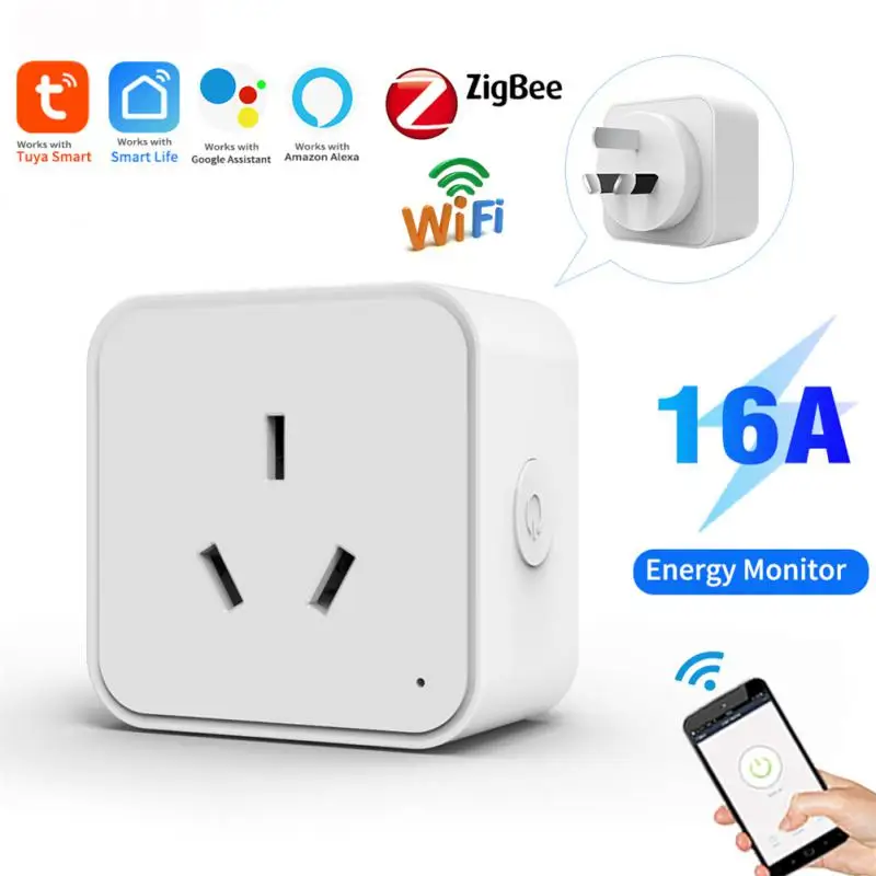 

16A Tuya Wifi Zigbee 3.0 Smart Plug Graffiti Smart Socket AU Standard Electrical Socket Smart Home Aliexa Google Home Smart Life