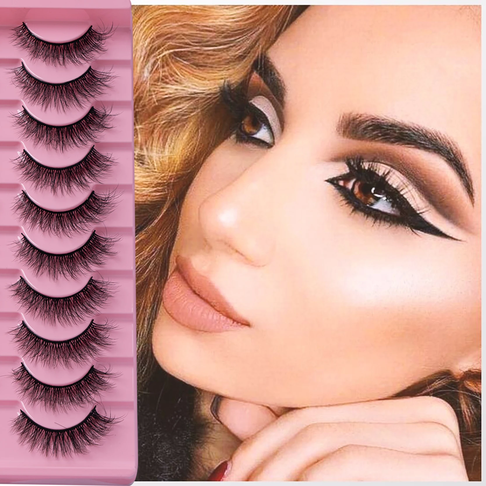 Женские Полоски Для Ресниц Из Искусственной Кожи Естественная Имитация Без Клея