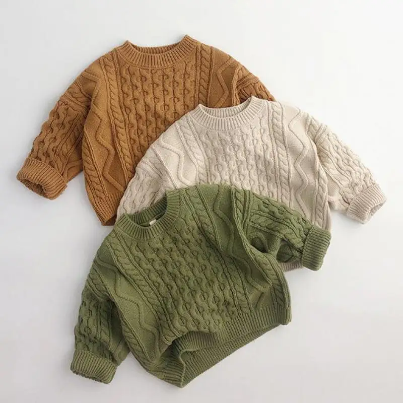 

2022 г. Зимний корейский пуловер Детский свитер в Корейском стиле для девочек пуловер для мальчиков трикотажная одежда для девочки, свитер для маленьких девочек свитера для мальчиков