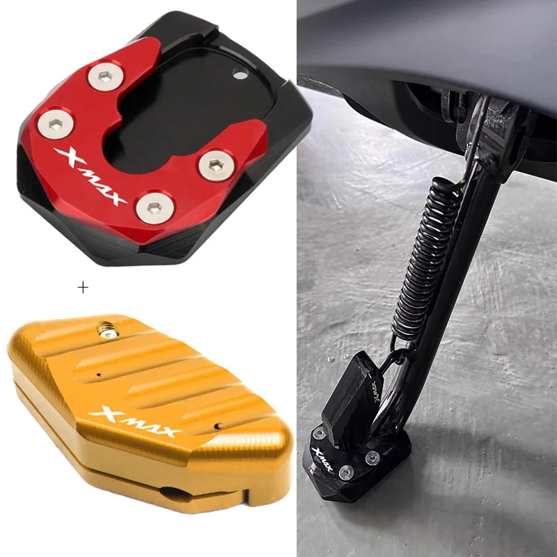 

For YAMAHA XMAX300 XMAX 300 X-MAX 300 X-MAX300 2023 2024 Motorcycle CNC Kickstand Sidestand Stand Extension Enlarger Pad