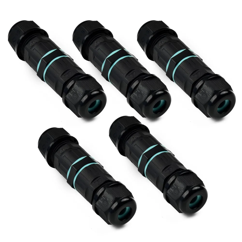 

IP68 Waterproof Cable Connector 17.5A 240V-400V 3.5-10mm Black For Stage Lighting/tunnels/signals 100% Brand New