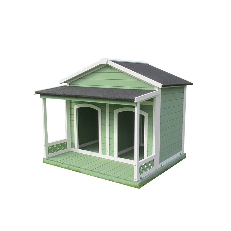 

Outdoor Solid Wood Dog Houses Luxury Indoor Garden Dogs Kennels Double Door Puppy Villa Balcony Waterproof Sunscreen Pets Cages