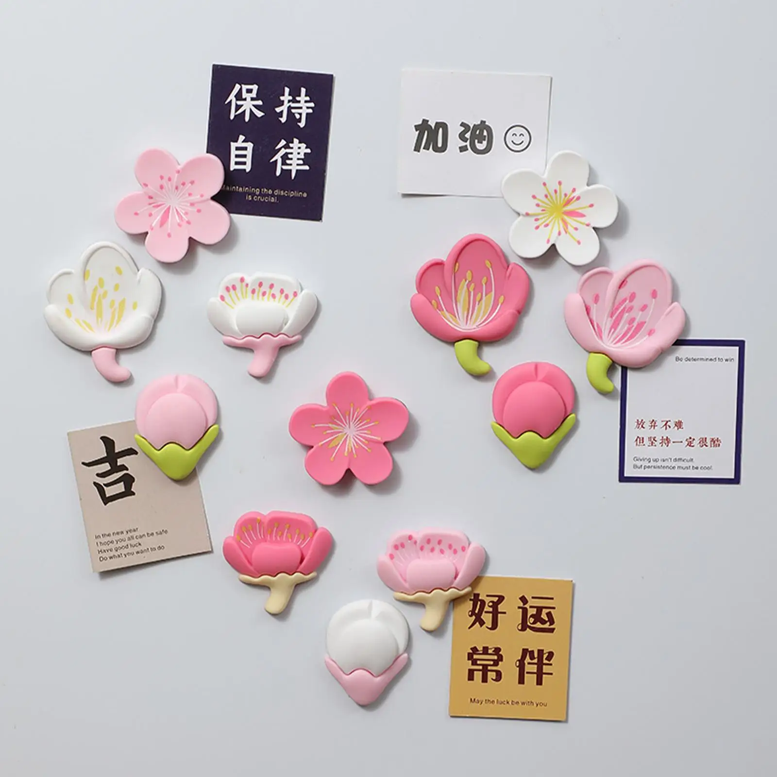 

Pink Flower Resin Decorative Refrigerator Magnet Magnets Creative Whiteboard Cartoon Magnetic Stickers