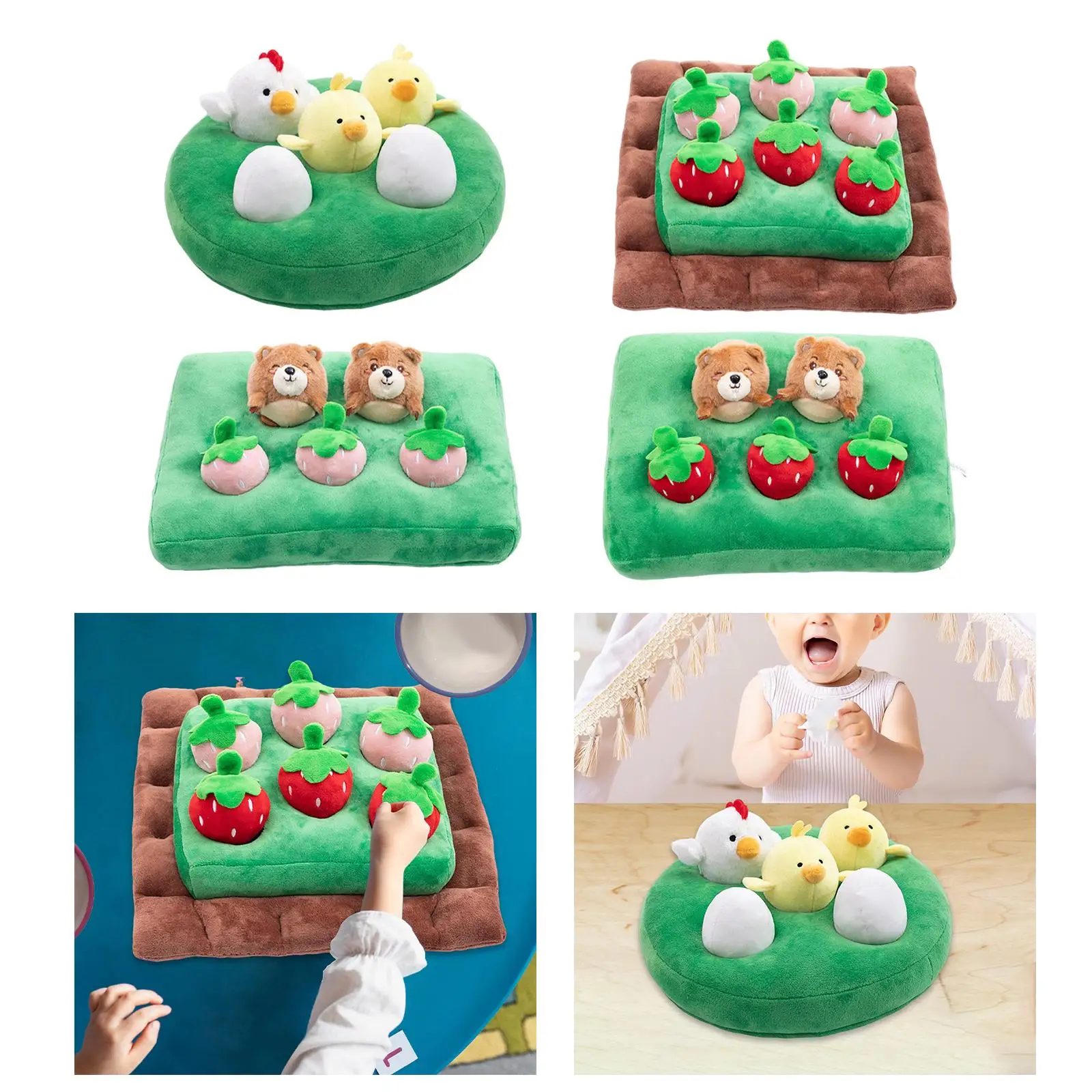 

Puzzle Toys Educational Learning Toys Games Soft Stuffed Interactive Sorting Playset Funny Plush Toy for Birthday Gift Children