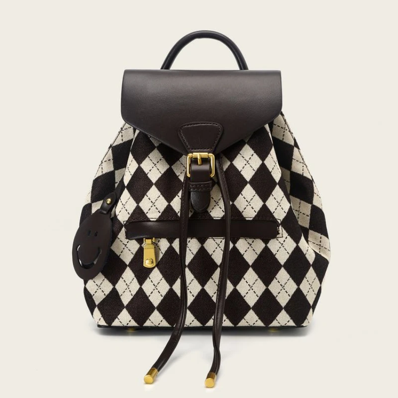 

Mochila Para Hombre Fashion Print Backpack for Women Shoulder Bag Split Leather Bagpack Small School Rucksack 2022 New