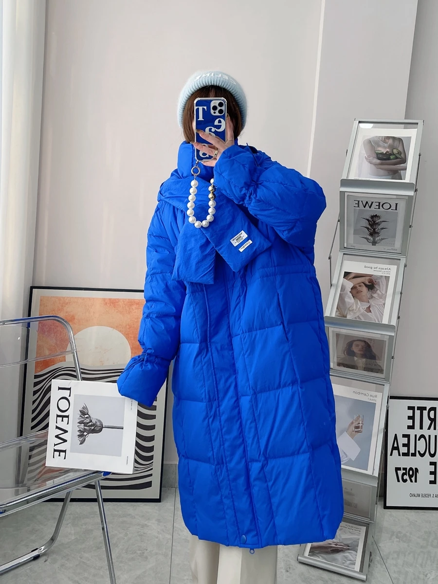 New Women Long Down Jacket Casual Style Autumn Winter Coats And Parkas Female Outwear