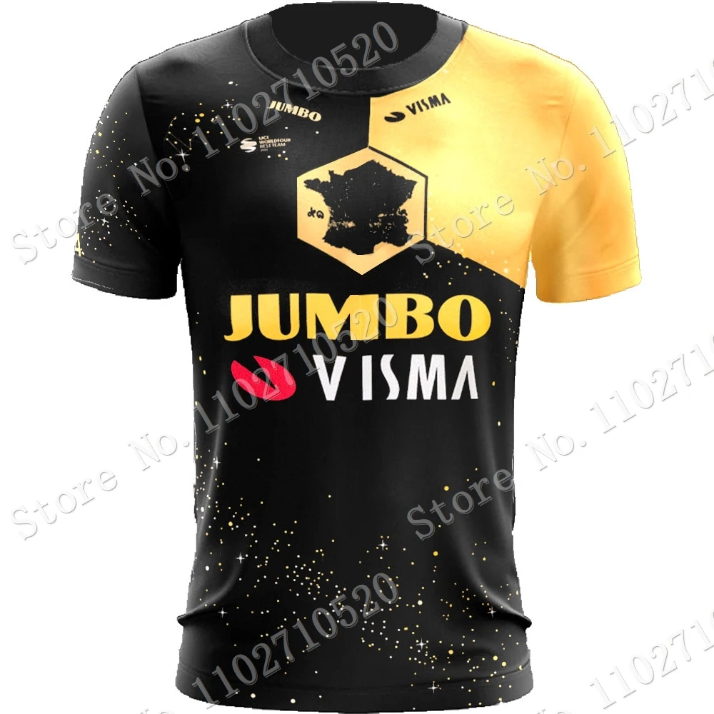 2023 CAMISETA Jumbo Visma Team T Shirts Belgium 3D Print TDF Mens Summer Running Streetwear Casual Technical Training Clothes