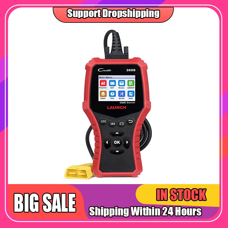 

LAUNCH X431 CR3008 OBD2 Car Scanner Auto OBDII EOBD Code Reader Diagnostic Tools for Check Engine Light PK CR3001 KW850 KW310