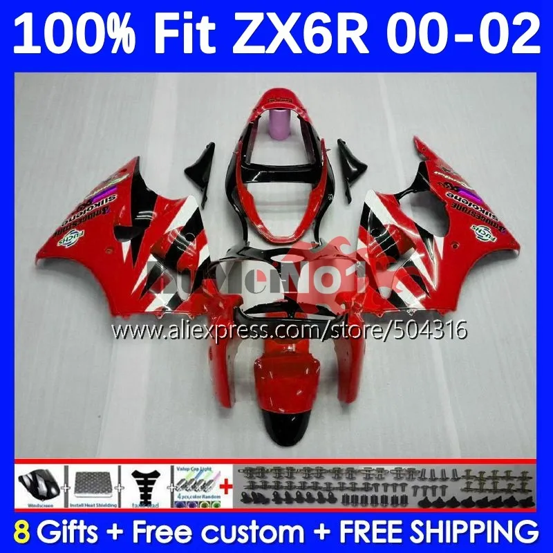 

OEM Body For KAWASAKI NINJA ZX 6R 636 600 CC 6 R 70MC.199 ZX-6R ZX636 ZX6R 00 01 02 2000 2001 2002 Injection Fairing glossy red