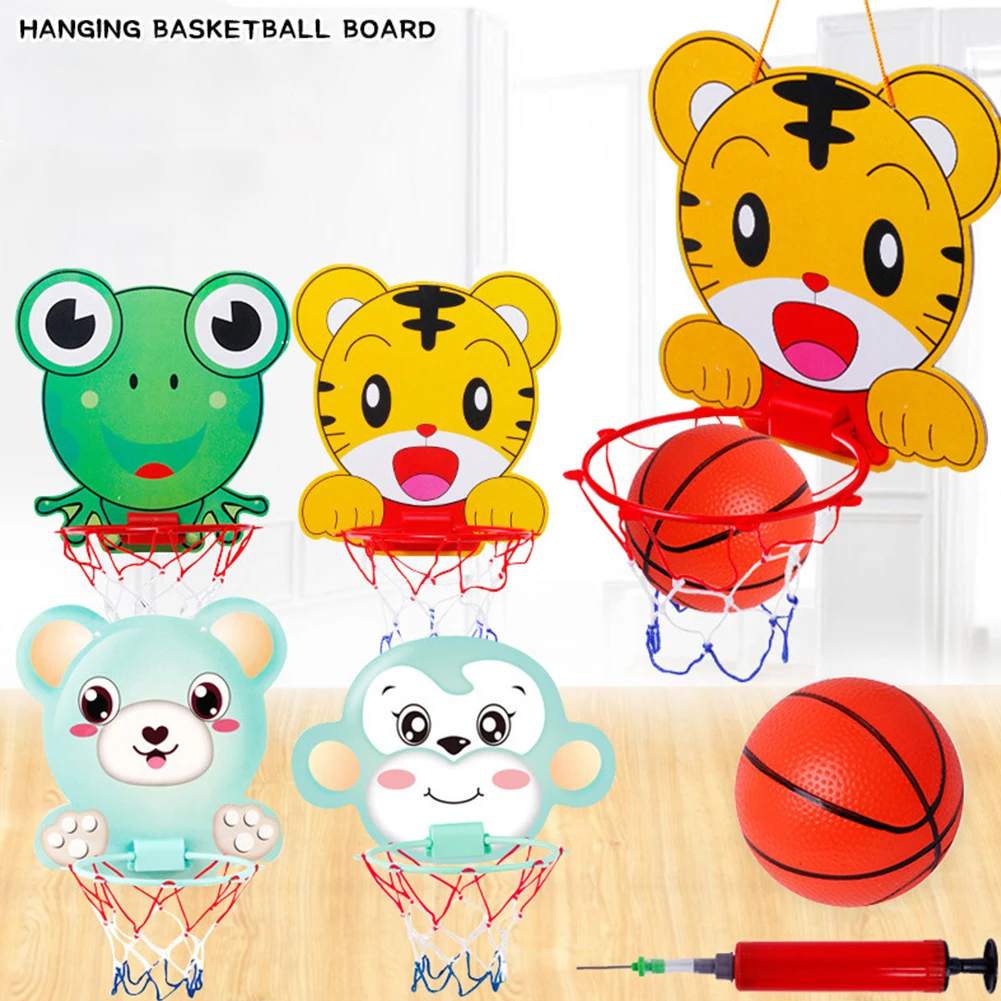 

Cartoon Basketball Hoop Board Plastic Hoop Set With Indoor Hanging Hoops Game Outdoor Fun Toys Gifts For Boy Child Outdoor Games