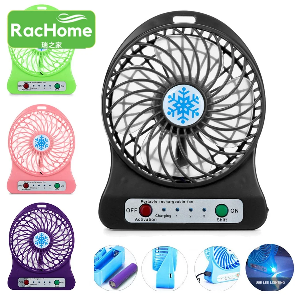 

1PCs Portable Rechargeable Led Light Fan Air Cooler Mini Desk Usb Fan Third Wind Usb Fan Without Battery Cooling Handheld Fan