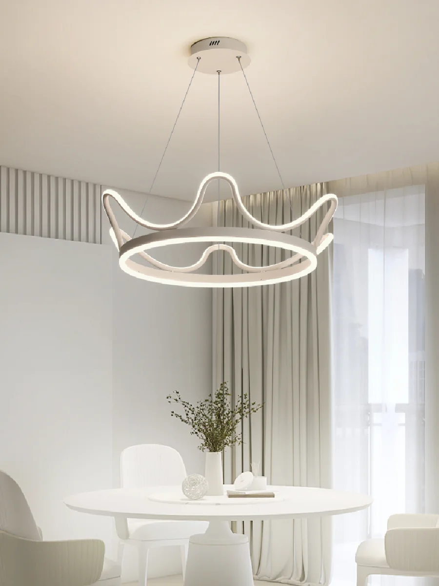 

Скандинавская Люстра для детской комнаты, лампа для спальни, лампа для комнаты для девочек с защитой глаз, Минималистичная корона принцессы...