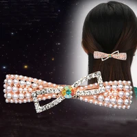 fashion pearl rhinestone hairpin ponytail hair clip hair accessories