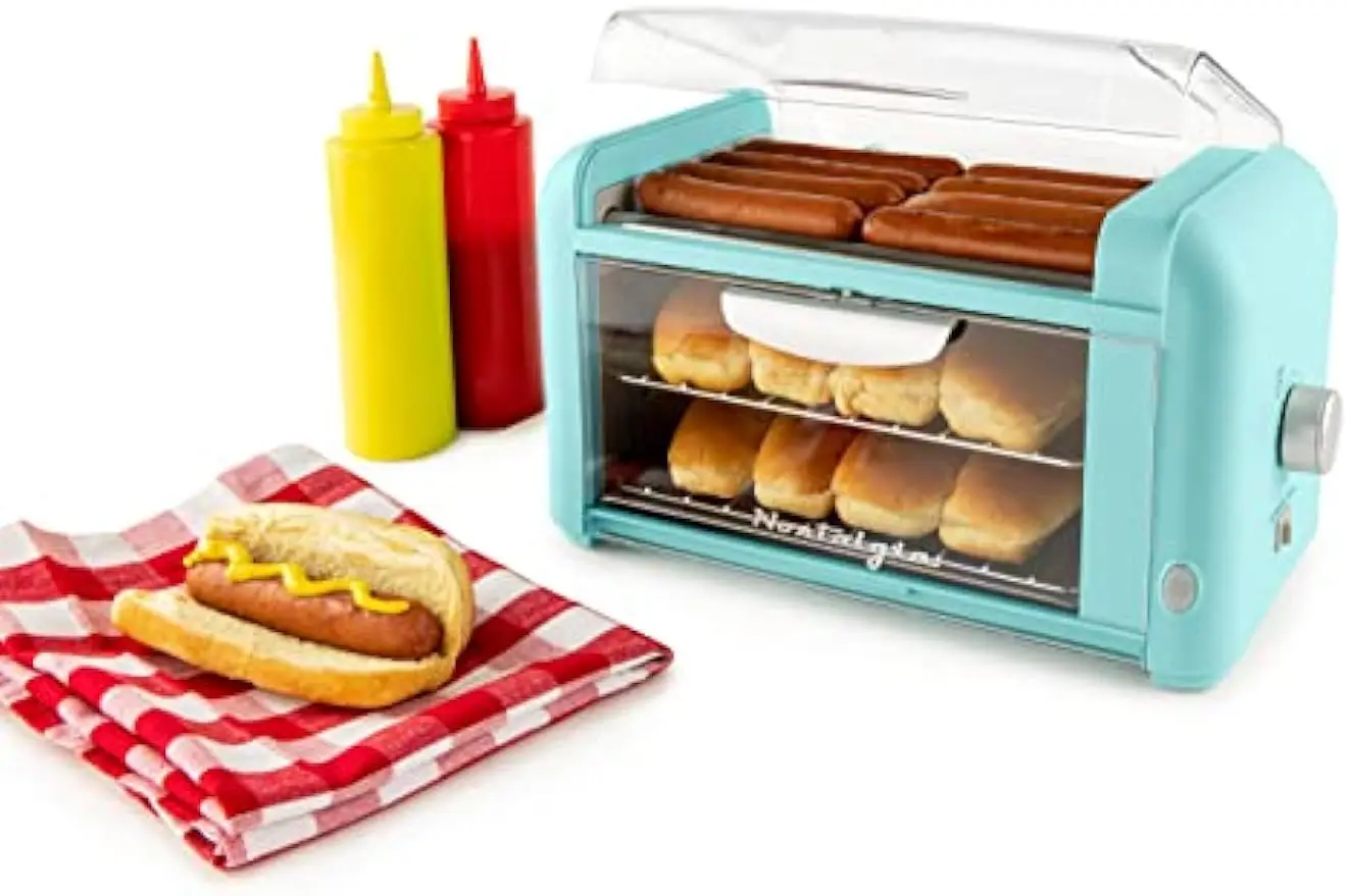 

Extra Large 8 Hot Dog Roller & 8 Bun Warmer, Stainless Steel Grill Rollers, Non-stick warming racks, Perfect For Hot Dogs