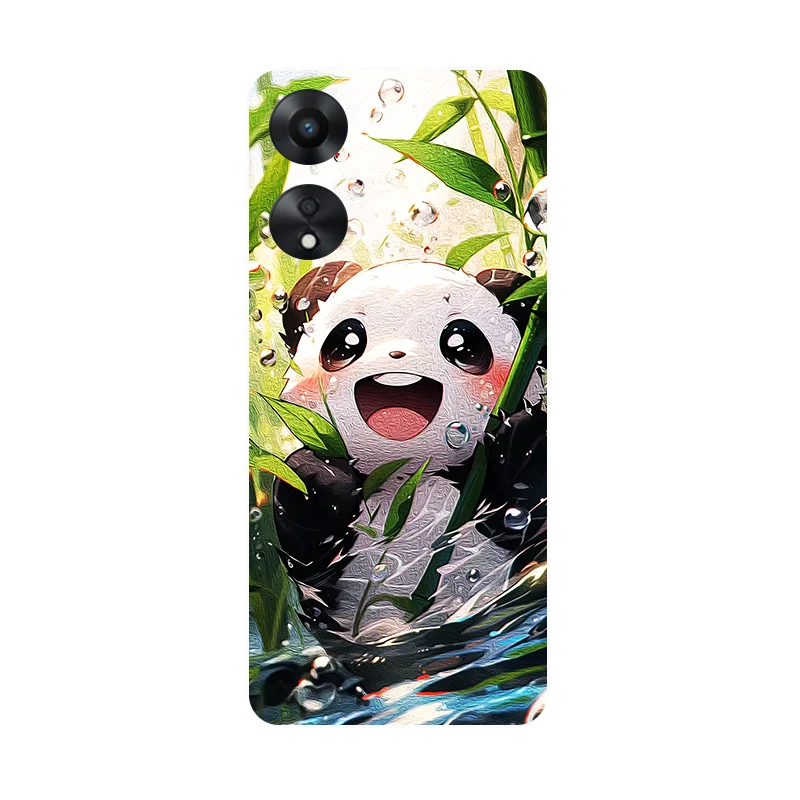 Чехол для OPPO A78 5G CPH2483 Листья Панда Мягкая силиконовая задняя крышка CPH2495 Бампер