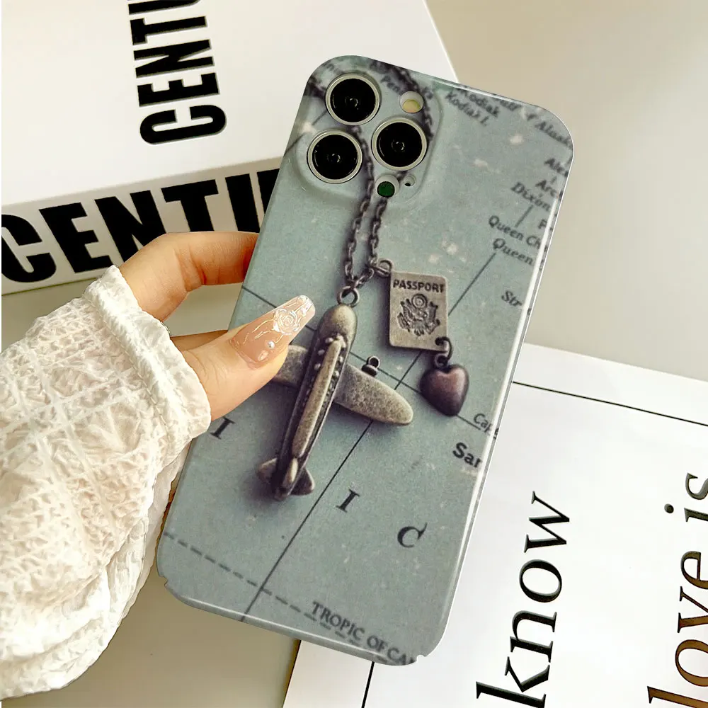 Phone Case For Apple iPhone 14 13 12 11 Pro Mini XS X Max XR SE 8 7 6S 6 Plus Full Printed Hard Film Case World M-Map Travel