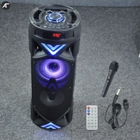 dual 6powerful large bluetooth wireless speakers portable big sound box karaoke subwoofer rgb colorful light with fm radios usb
