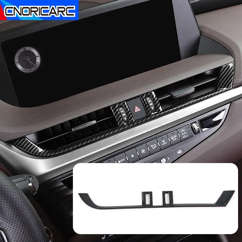 

Car Accessories Center Console Air Conditioning Outlet Vent Frame Trim Strip Carbon Fiber Color Sticker For Lexus ES 2018-2020