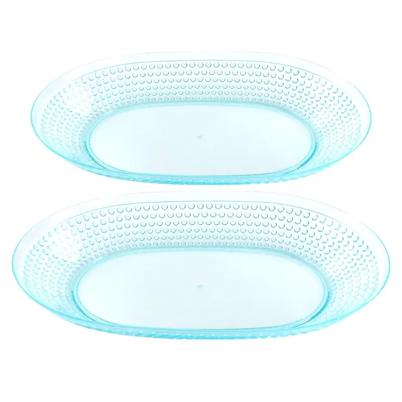 

15.75 inch Aqua 2 Piece Platter Set