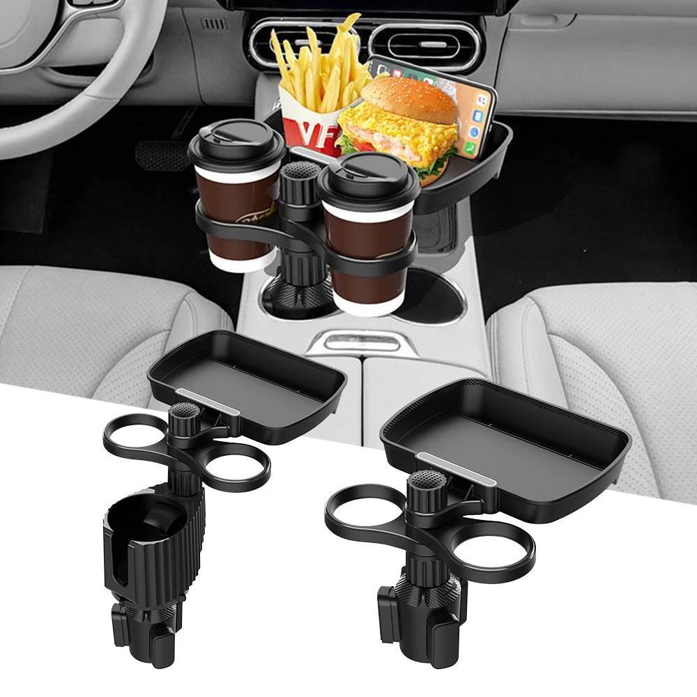 

Car Cup Holder Tray with Swivel Base 360 Degree Adjustable Car Cup Holder Food Tray Organized Drink Holder for Car Accesssories