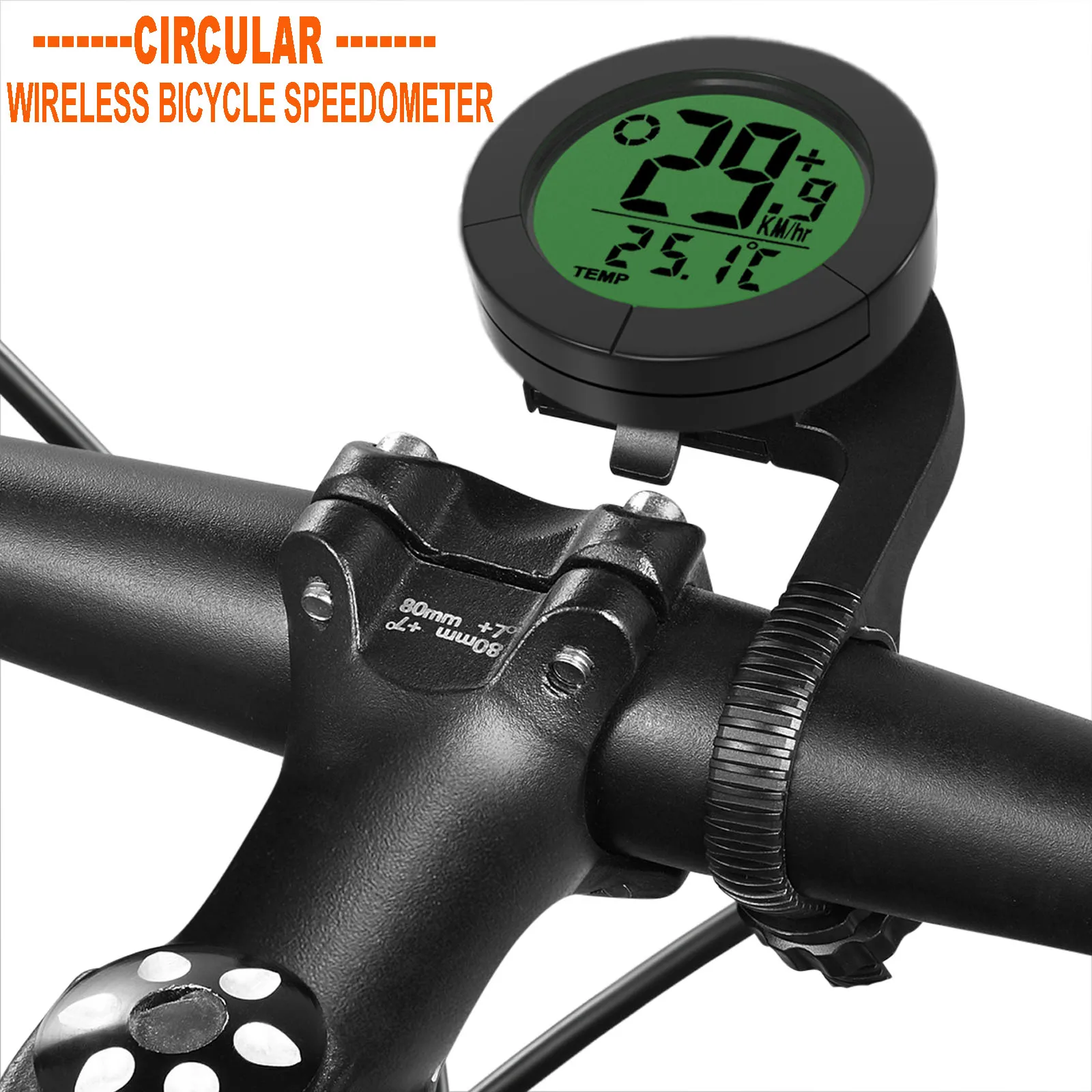 

Round wireless bicycle computer bike speedometer MTB odometer withLED luminous temperaturent calories stopwatch Riding equipment
