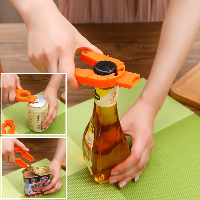 

1pc Outdoor Camping Easy Can Opener Plastic Reusable Bottle Opener Portable Multi-functional Drink Opener Kitchen Camping Tools