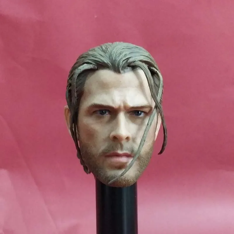 1/6 Scale Thor Odinson Head Sculpt Plait Handsome Boy Male Soldier Thor Head Carving Model Toy Collection