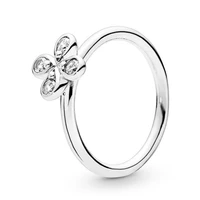 original sparkling lucky in love clover with crystal ring for women 925 sterling silver wedding gift pandora jewelry