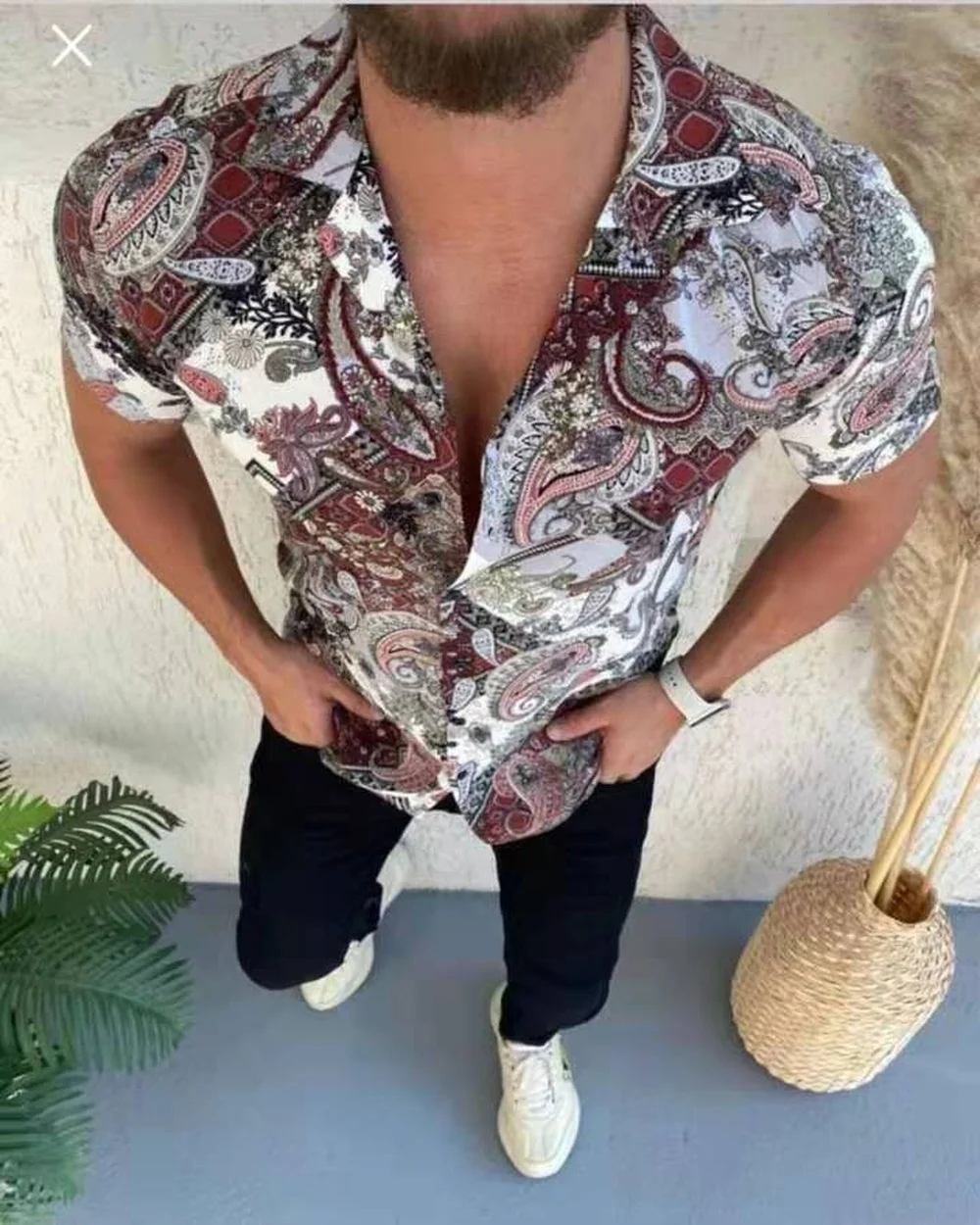 Fashion Casual Shirts Loose Thin Lapel Men's Beach Cardigan Tops