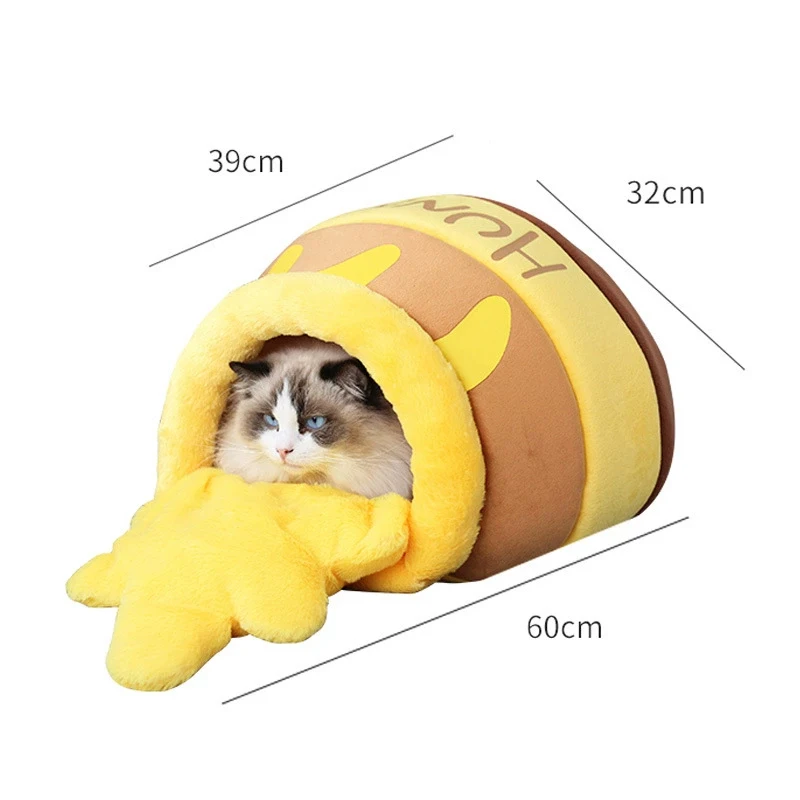 Домик для кошек в форме медового горшка милая Удобная Лежанка домашних питомцев