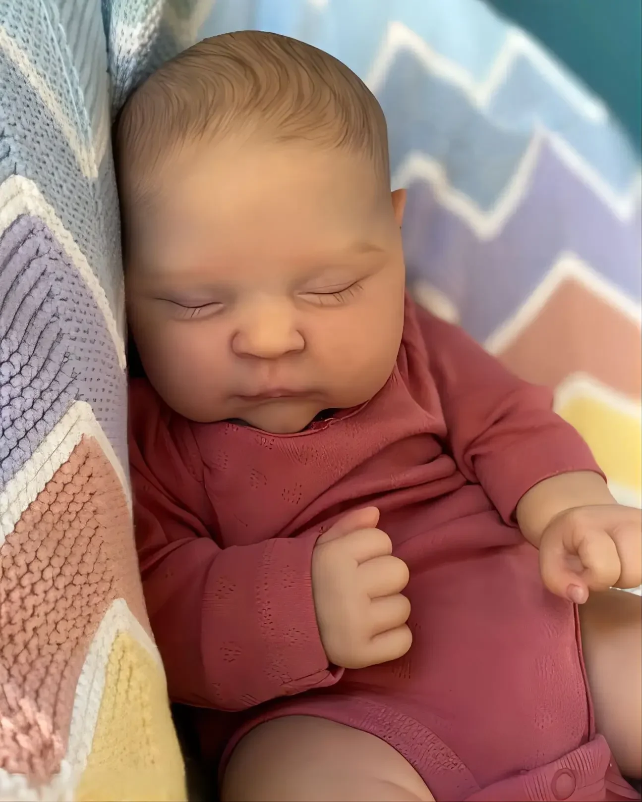 Кукла реборн NPK мягкая 50 см персик с трехмерной кожей многослойная картина ручной