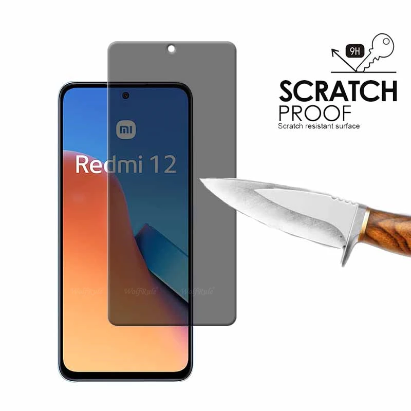 4/3/2/1 шт. для Redmi 12 стекло Xiaomi закаленное 9H антишпионская крышка клейкая защитная