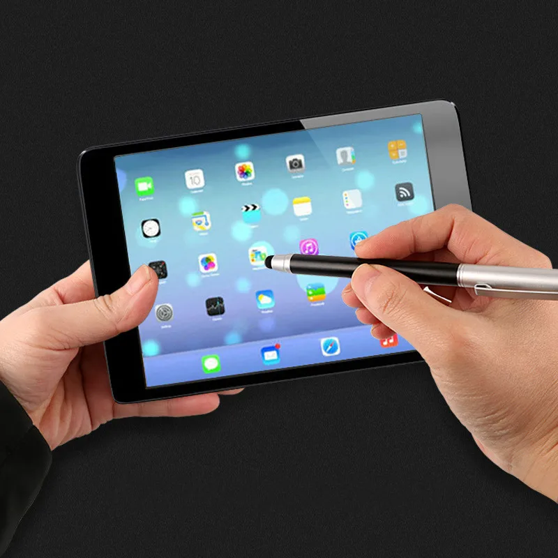 

Роскошный Многофункциональный стилус для емкостного сенсорного экрана с точечной ручкой, школьные металлические шариковые ручки, индивид...