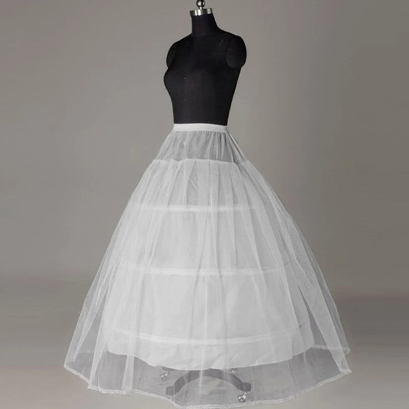 

Bride Bridal Wedding Dress Support Petticoat 3 Hoops 1-layer Yarn Skirt Women Costume Skirts Lining Liner