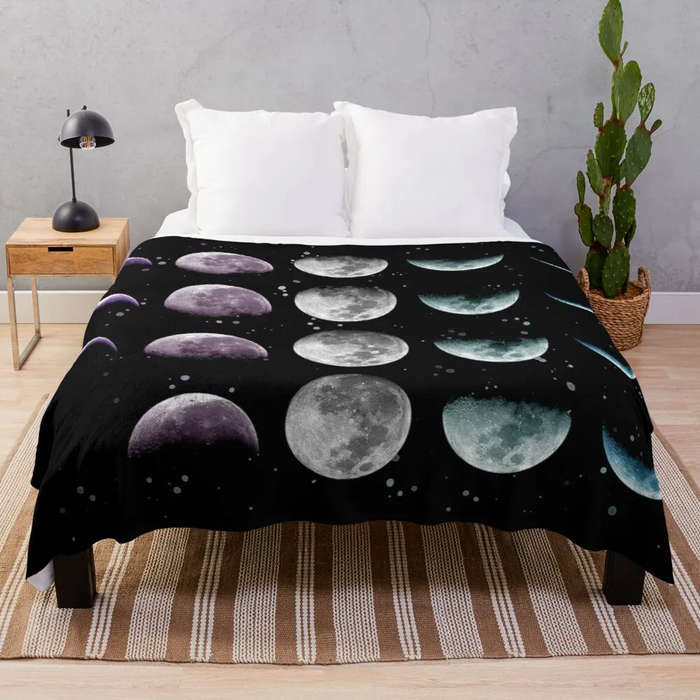 

Moon Phase Throw Blanket synthetic skin blanket