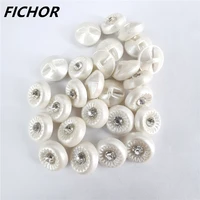 3050pcs 11 5mm luxury white button with rhinestone handle diy garment sewing accessories shirt eye cat stone resin button