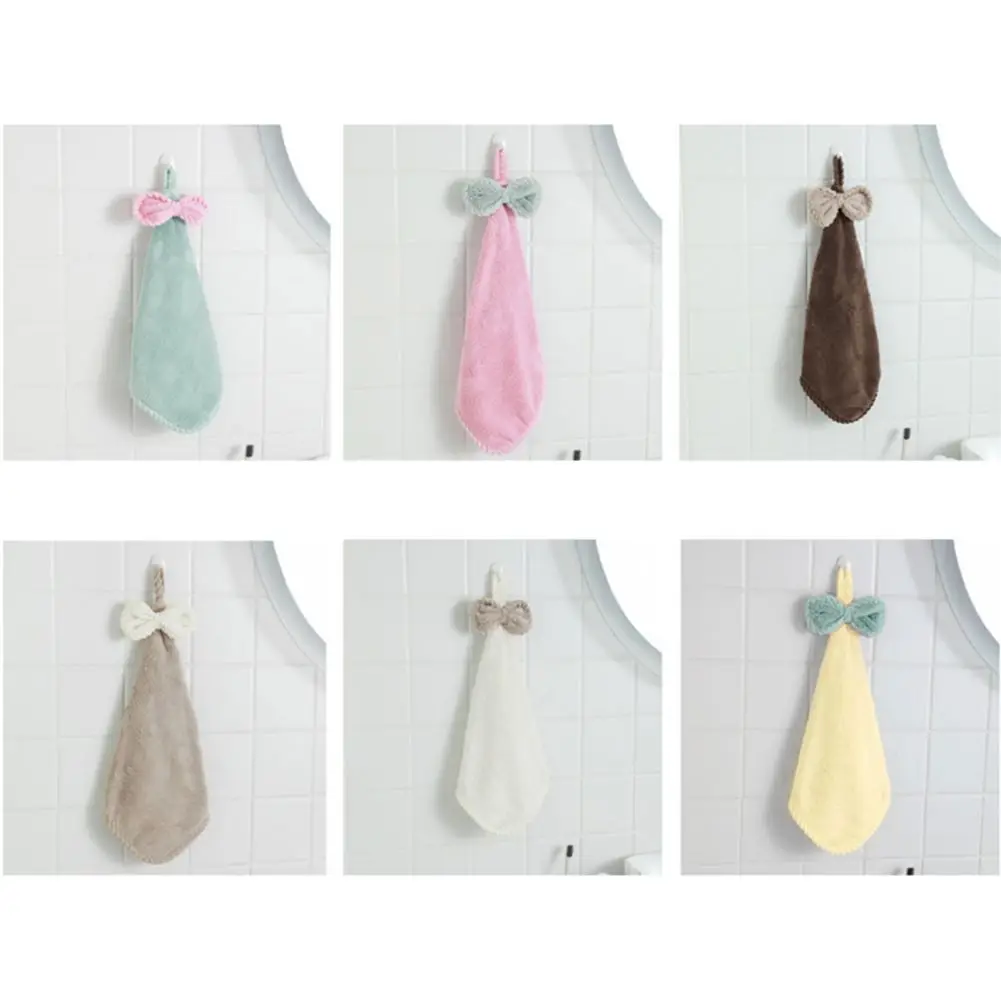

Детские полотенца для рук с милым бантом, впитывающие полотенца из мягкой микрофибры для кухни и ванной комнаты