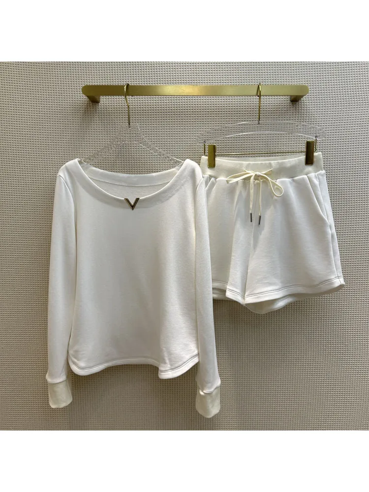 

2023 New Spring And Summer Fashion Casual Comfortable Wide Shoulder Crew Neck Suit Female