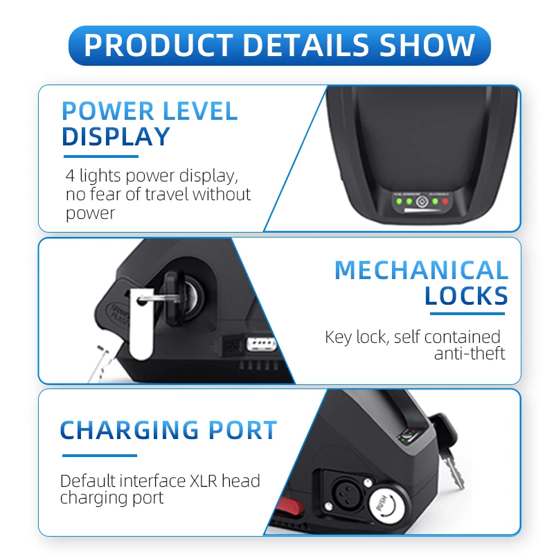 Литиевая батарейная коробка для электровелосипеда Sanjiaoliang Shandi Hailong 36V12AH