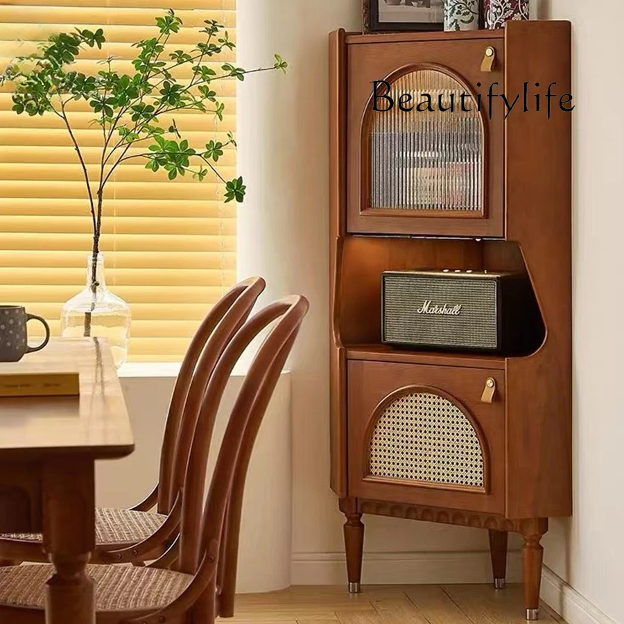 Треугольный шкаф для гостиной в американском стиле ретро французский стеклянный