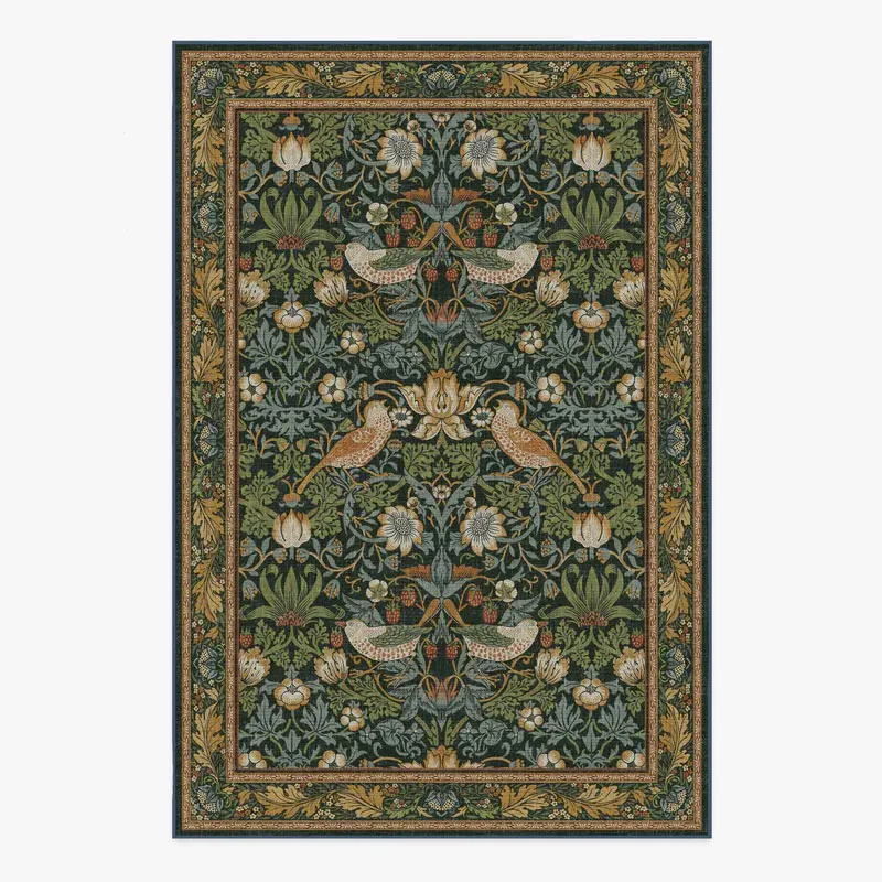 Винтажный цветочный ковер из полиэстера