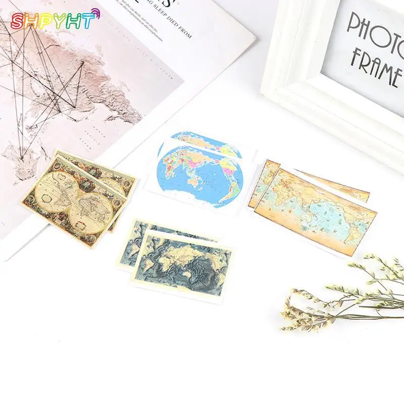 

Высокое качество 2 шт. 1/12 Миниатюрные аксессуары для кукольного домика Мини карта мира имитация мебели модель игрушки для украшения кукольного дома