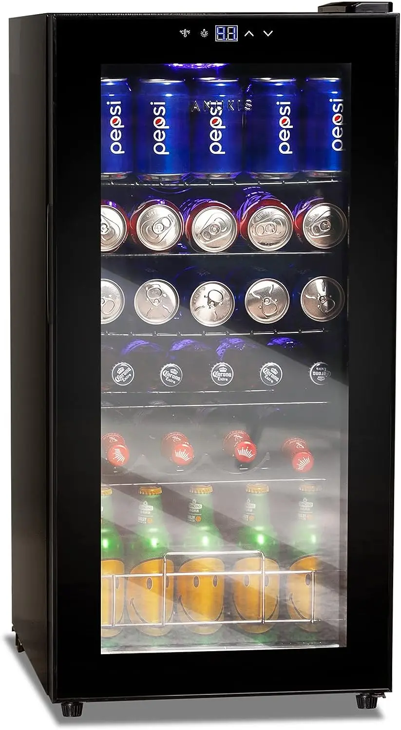 

3.2 Cu.Ft Beverage Refrigerator Cooler with Touch Control, Auto Defrost Beer Fridge/Removable Shelves for Home&Office
