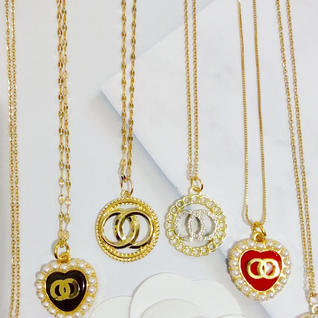 

Necklace Pendant Zipper Head Plated Stainless Steel Fashion Tiny Heart Dainty Initial Gold Silver Color Letter Choker For Women