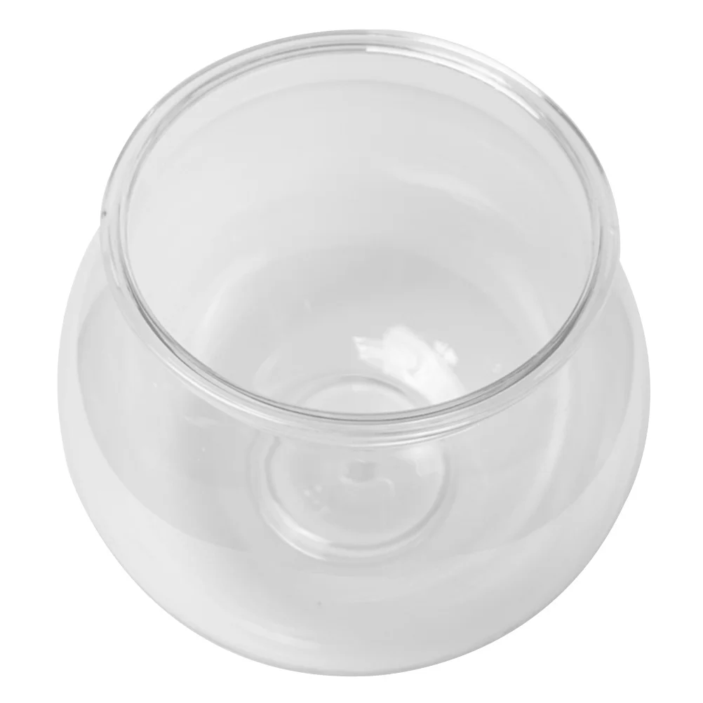 Round Fish Tank Clear Glass Vases Micro Landscape Bottle Container Abs Oval Shaped Anti-falling Office Desktop