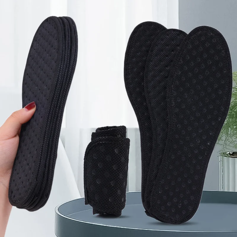 6PCS Deodorant Foot Insoles Bamboo Charcoal Insert Light Weight Breathable Thin Sport Shoes Pad Absorb Sweat Insole Men Women images - 6