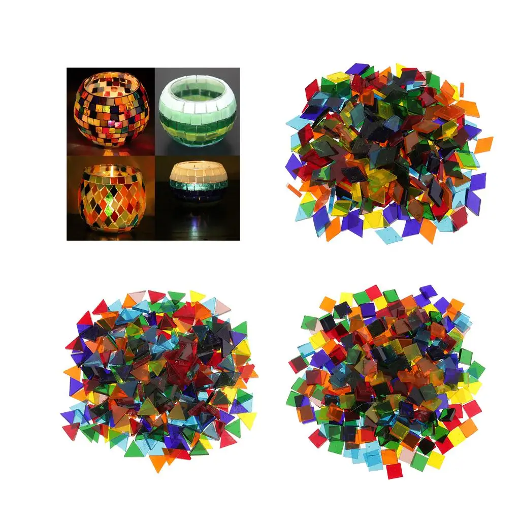 480 г многоцветная прозрачная квадратная треугольная ромбовидная стеклянная
