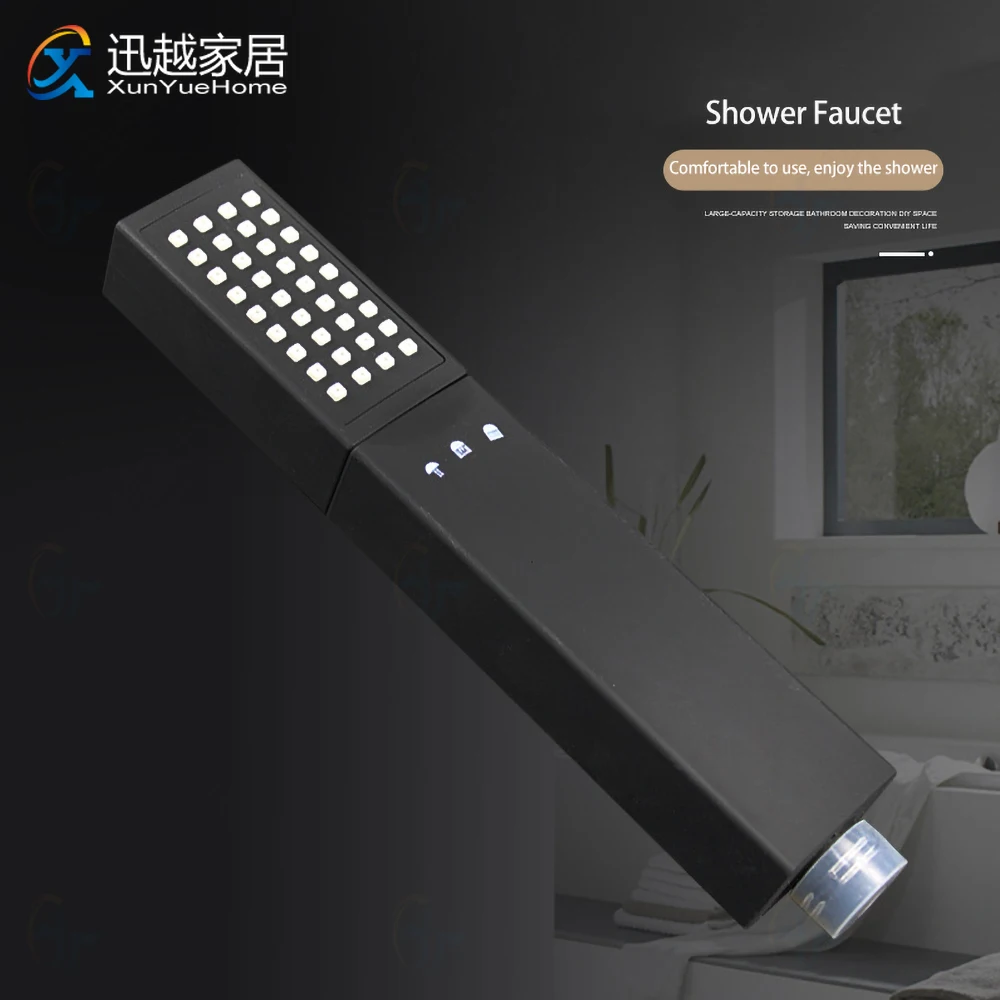 

Square Shower Head 3 Modes Switch Water ABS HandHeld Rainfall Jet Spray High Pressure Powerful Showerhead Silicone Nozzle