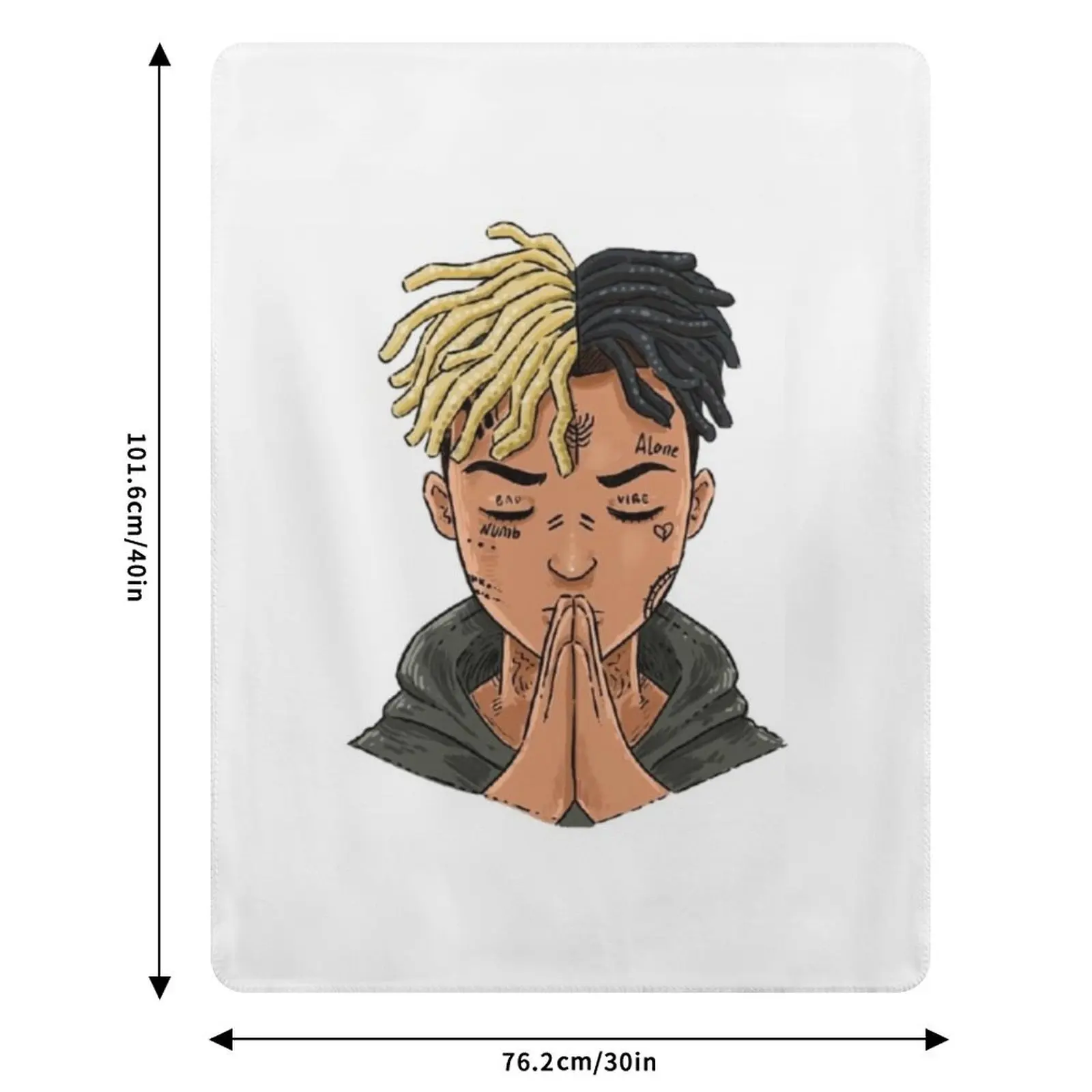 Плед XXXTentation с мультяшным рисунком RIP Legend Rap, красивый, теплый, зимний, термоодеяло для путешествий, пледы в стиле манга (art.: 3920dcbd1ecef) - 3920dcbd1ecef